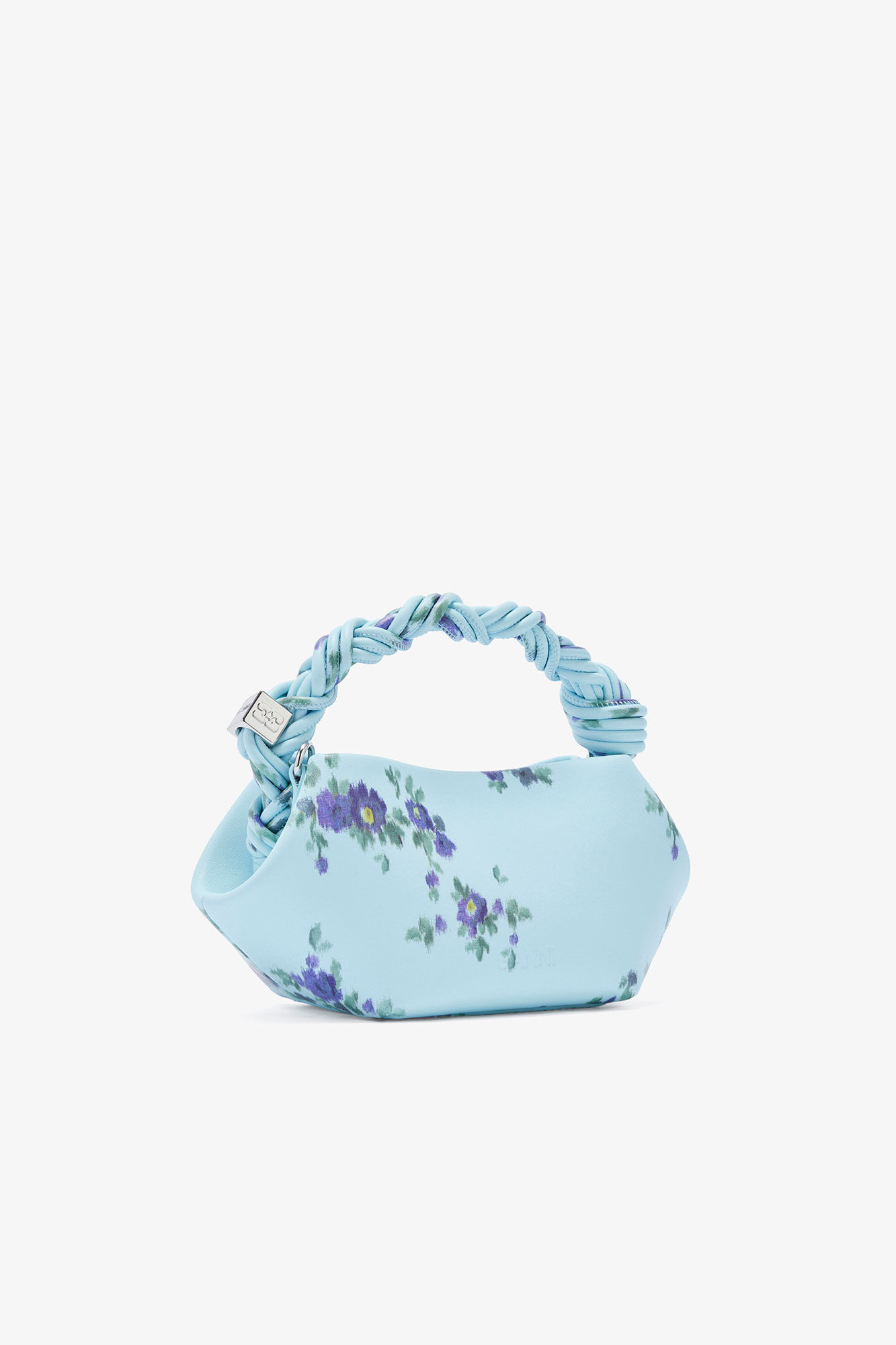 Mini sac bleu imprim&eacute; Bou, Recycled Leather, in colour Iced Aqua - 2 - GANNI
