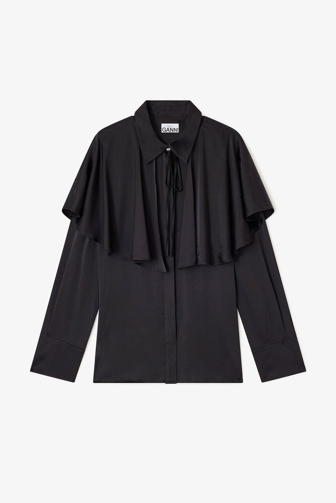 Black Circle Collar Shirt, Black