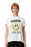 Love Club T-shirt, Cotton, in colour Bright White - 1 - GANNI