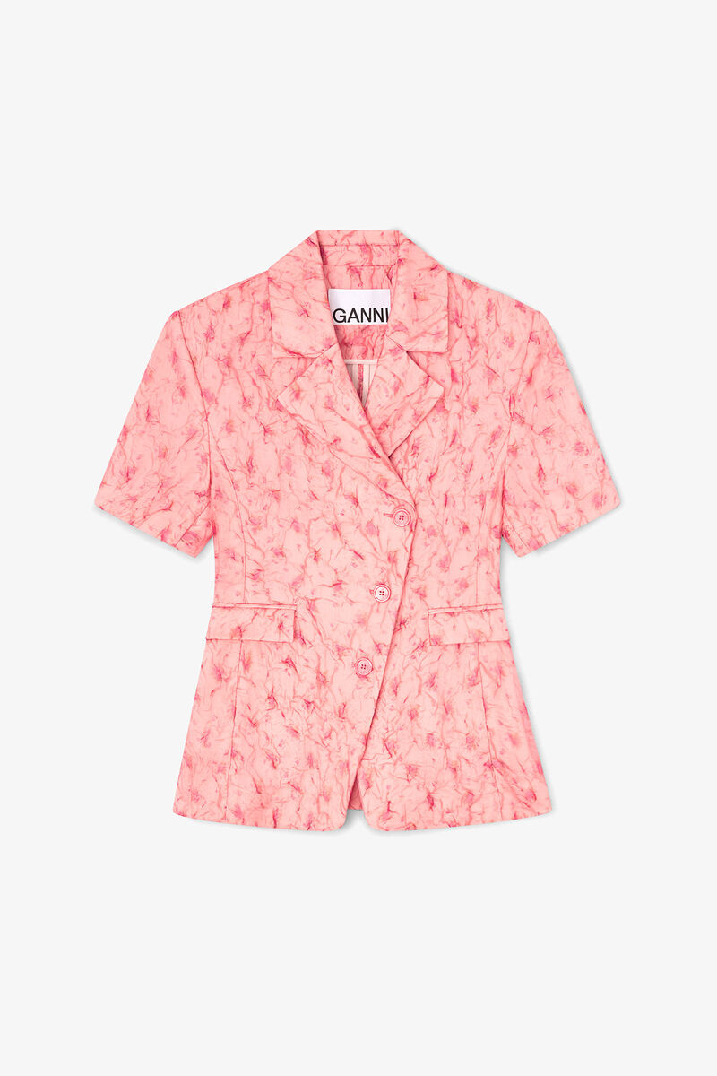 Blazer in Shibori Organza, Recycled Polyester, in colour Lantana - 1 - GANNI