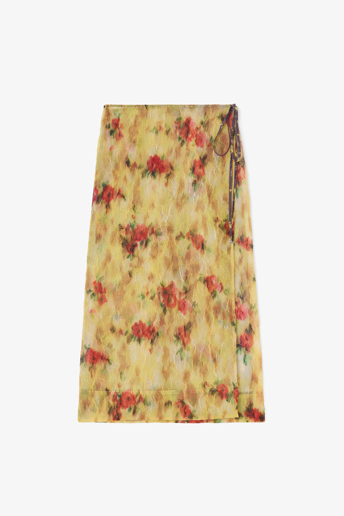 Skirt in Colour Block Patchwork, Recycled Polyester, in colour Aurora - 1 - GANNI