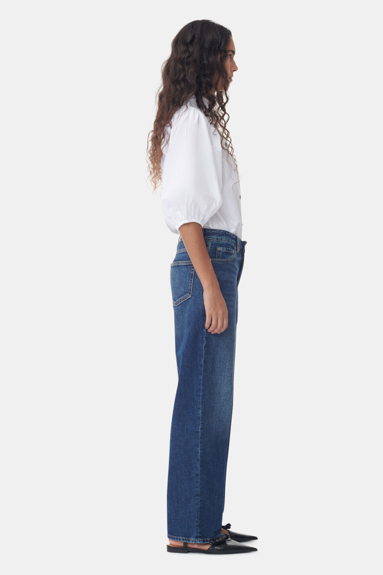 Dark Blue Izey Jeans, Cotton, in colour Dark Blue Vintage - 2 - GANNI