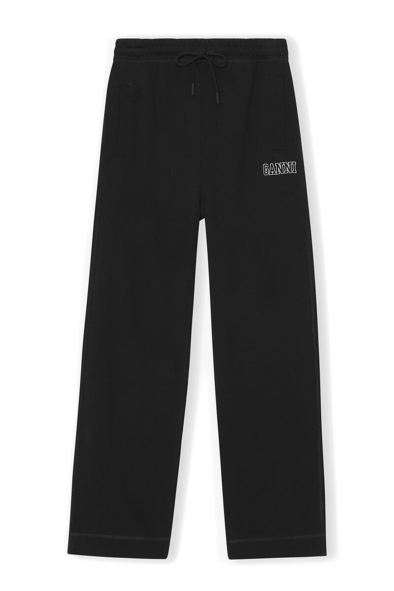 Software Isoli Straight Leg Pants, Cotton, in colour Black - 1 - GANNI