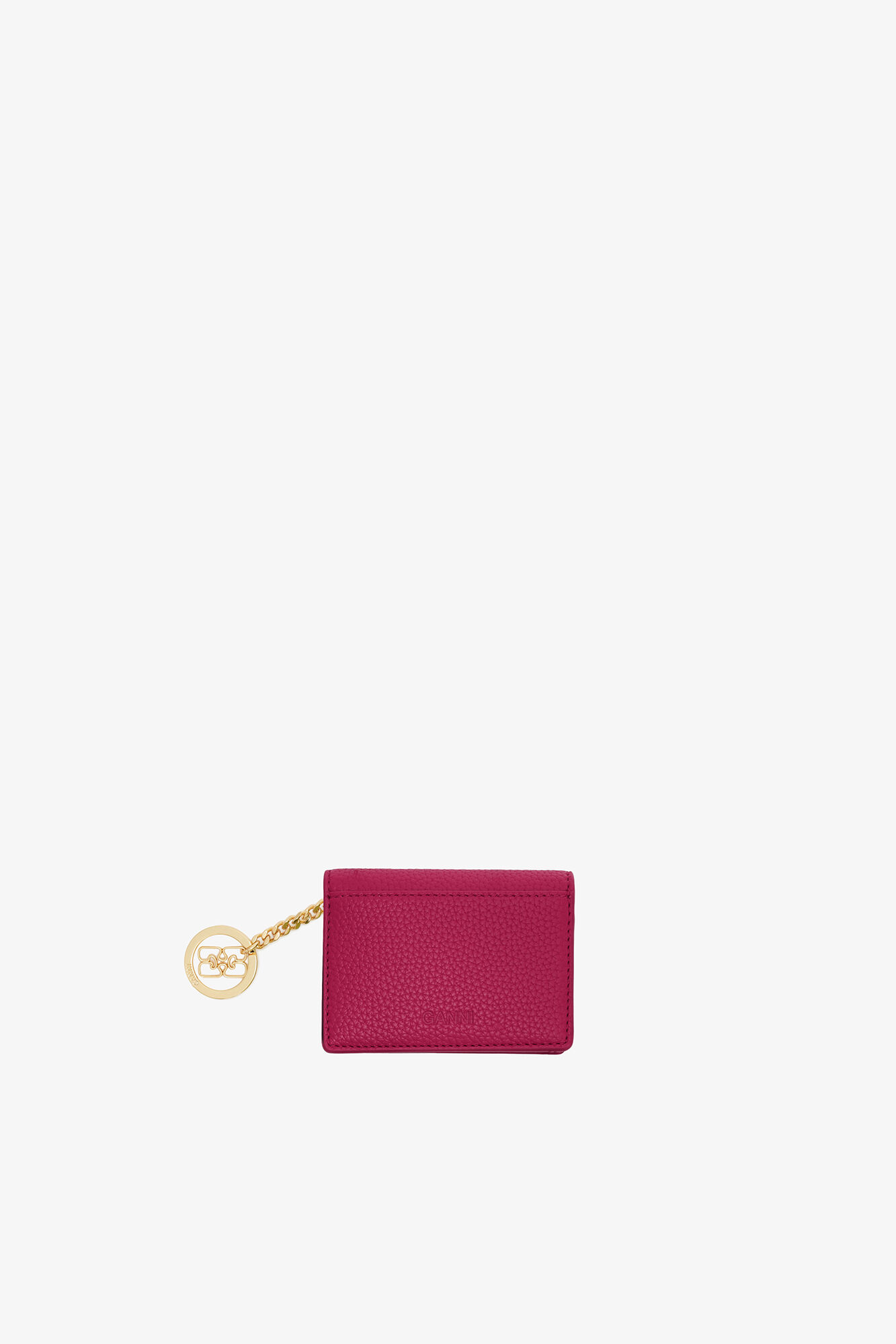 レッド フラップ付き Bou カードホルダー, Recycled Polyester, in colour Persian Red - 2 - GANNI
