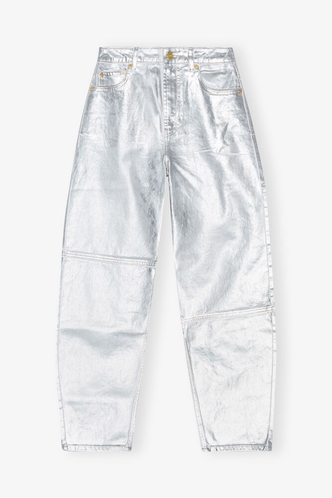 Jeans Stary effet foil argent&eacute;, Bright White