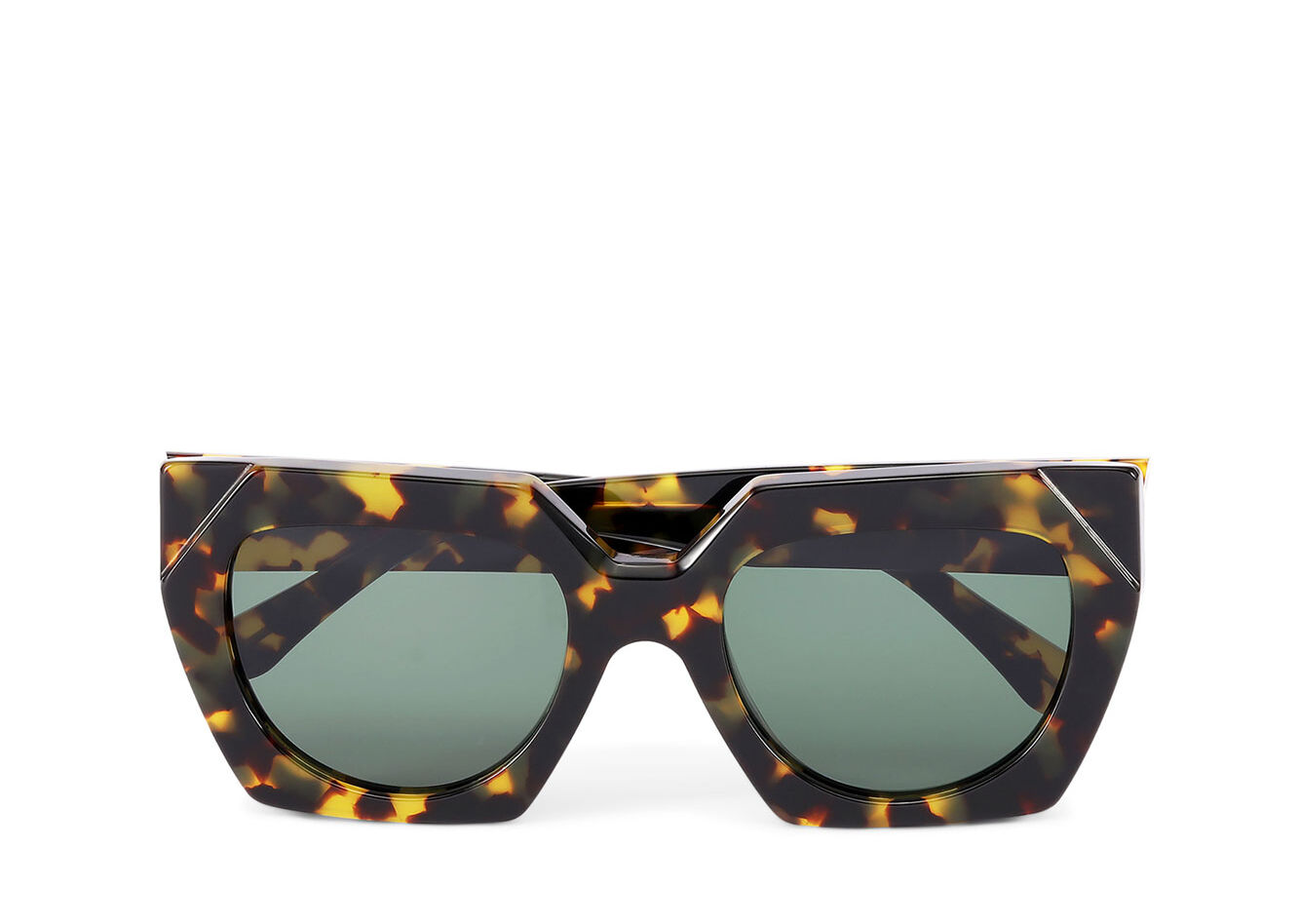 Oversized Sunglasses, Acetate, in colour Tortoise - 1 - GANNI