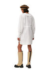 Cotton Poplin V-neck Mini Dress, Cotton, in colour Bright White - 2 - GANNI