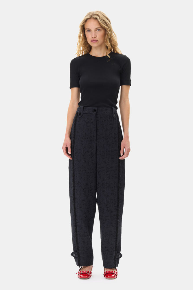Black Tweed Suiting Trousers, Black