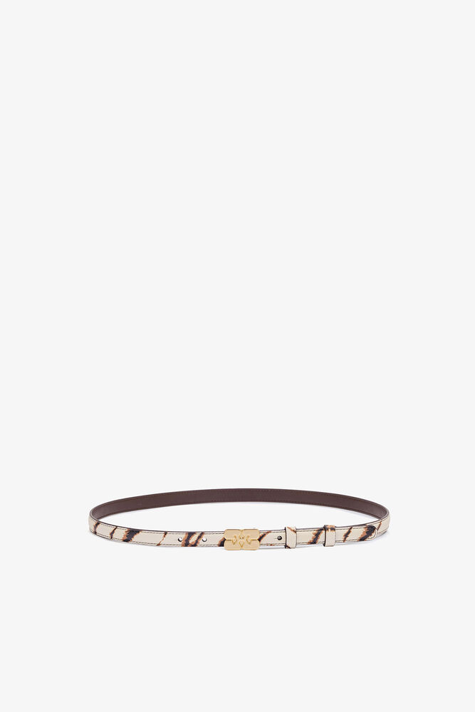 Kat Belt Small in Zebra, Egret