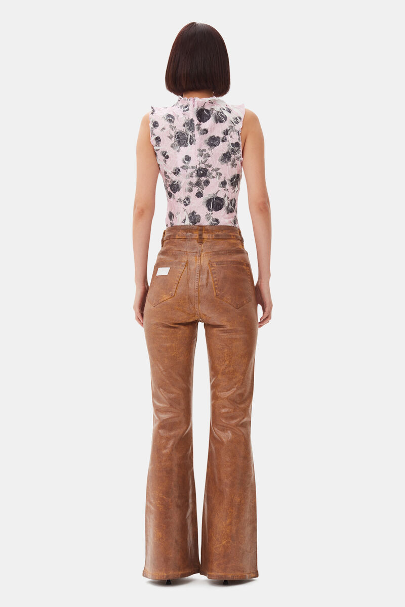 Pink Floral Printed Top, Recycled Polyester, in colour Corsage - 4 - GANNI