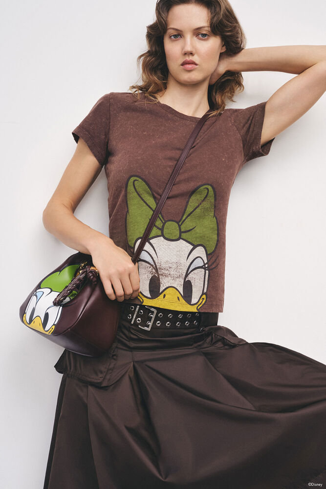 Daisy Duck Mini Hobo Bag in Brown, Seal Brown