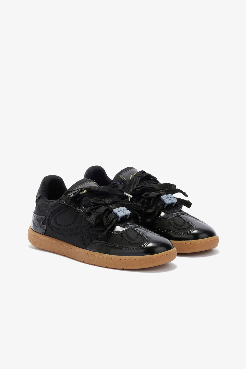 08 Black Sneakers, Recycled Polyamide, in colour Black - 2 - GANNI