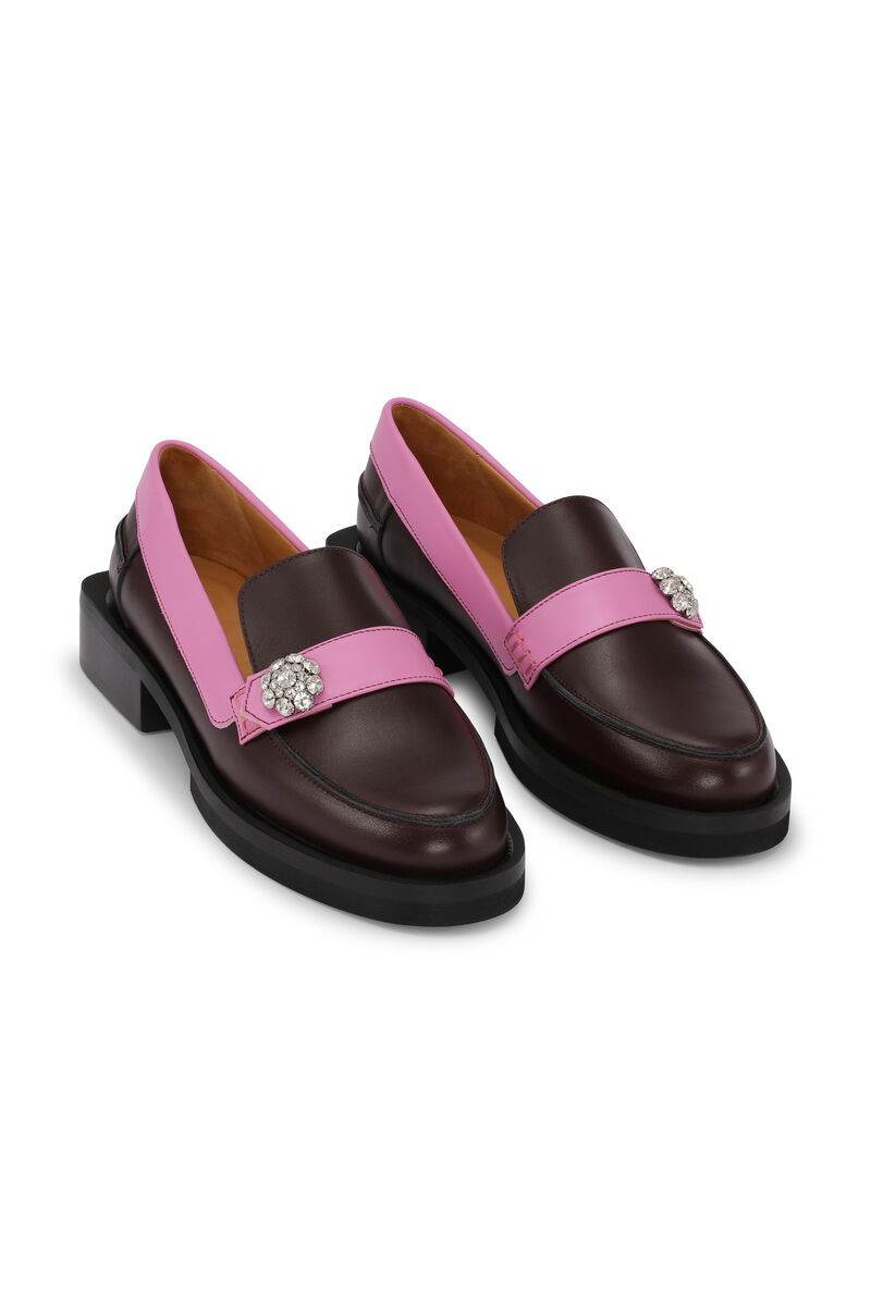 Jewel Loafers, Leather, in colour Multicolour - 3 - GANNI