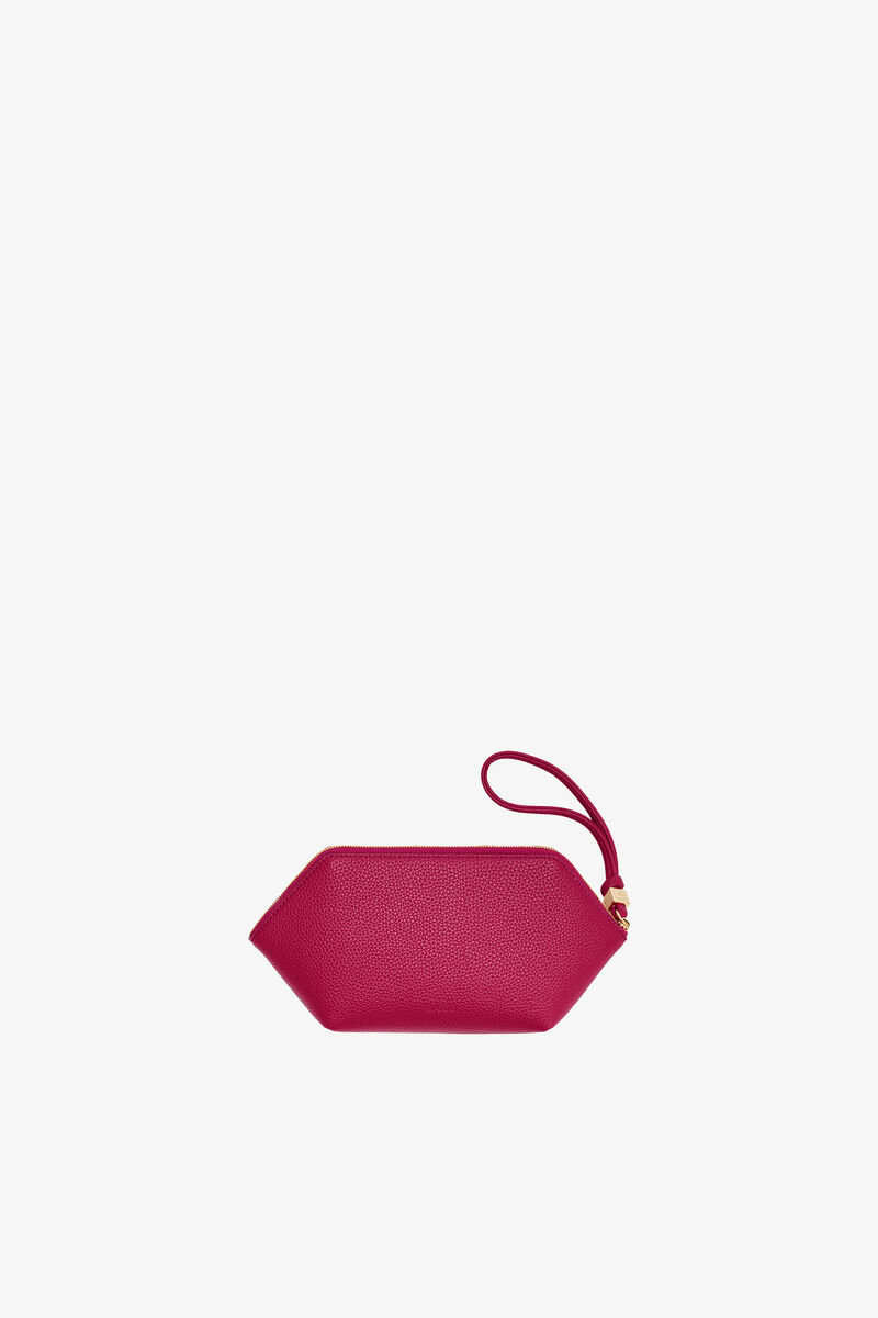 レッド Bou メイクアップポーチ, Recycled Polyester, in colour Persian Red - 2 - GANNI