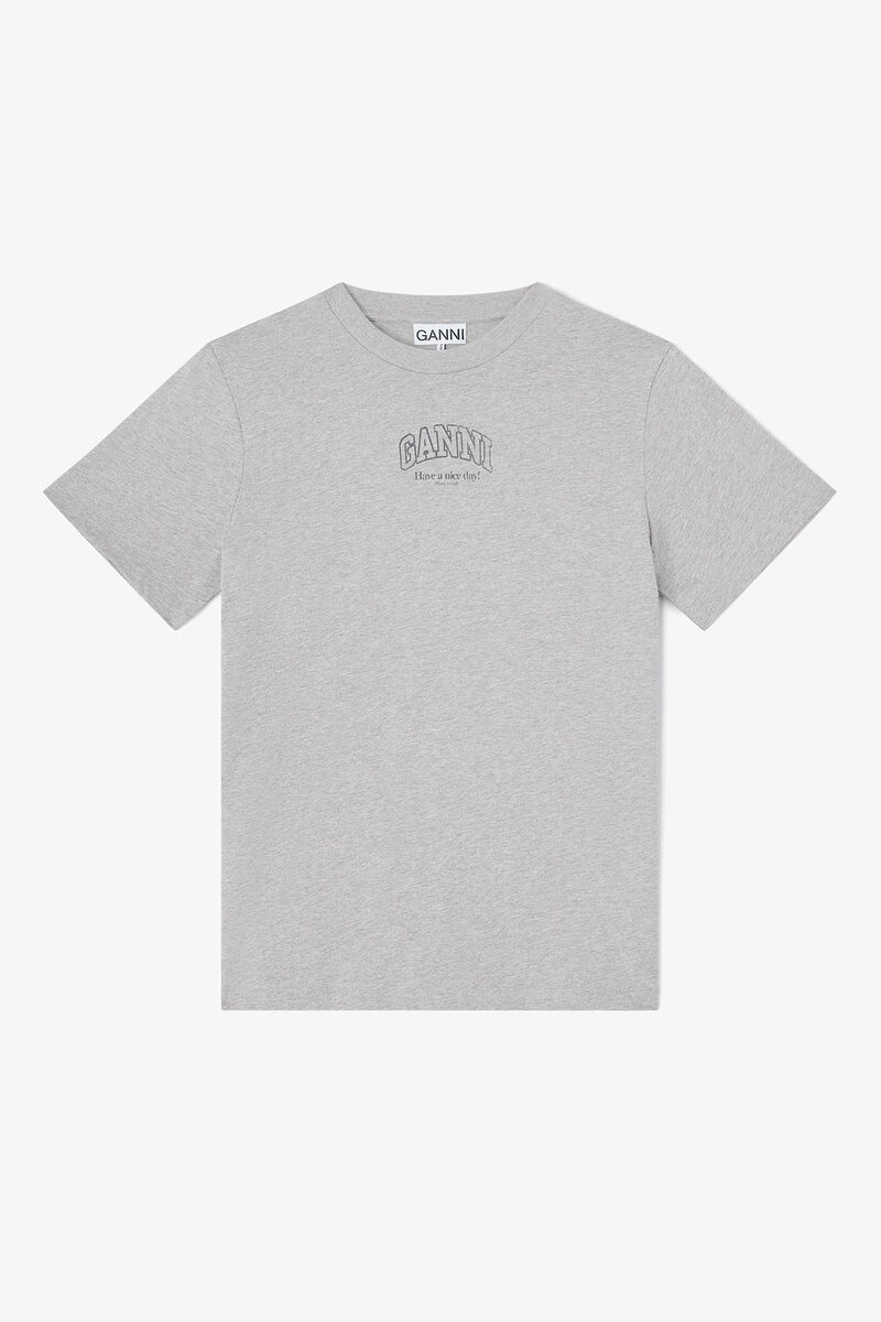 Essential Basic T-shirt, in colour Paloma - 1 - GANNI