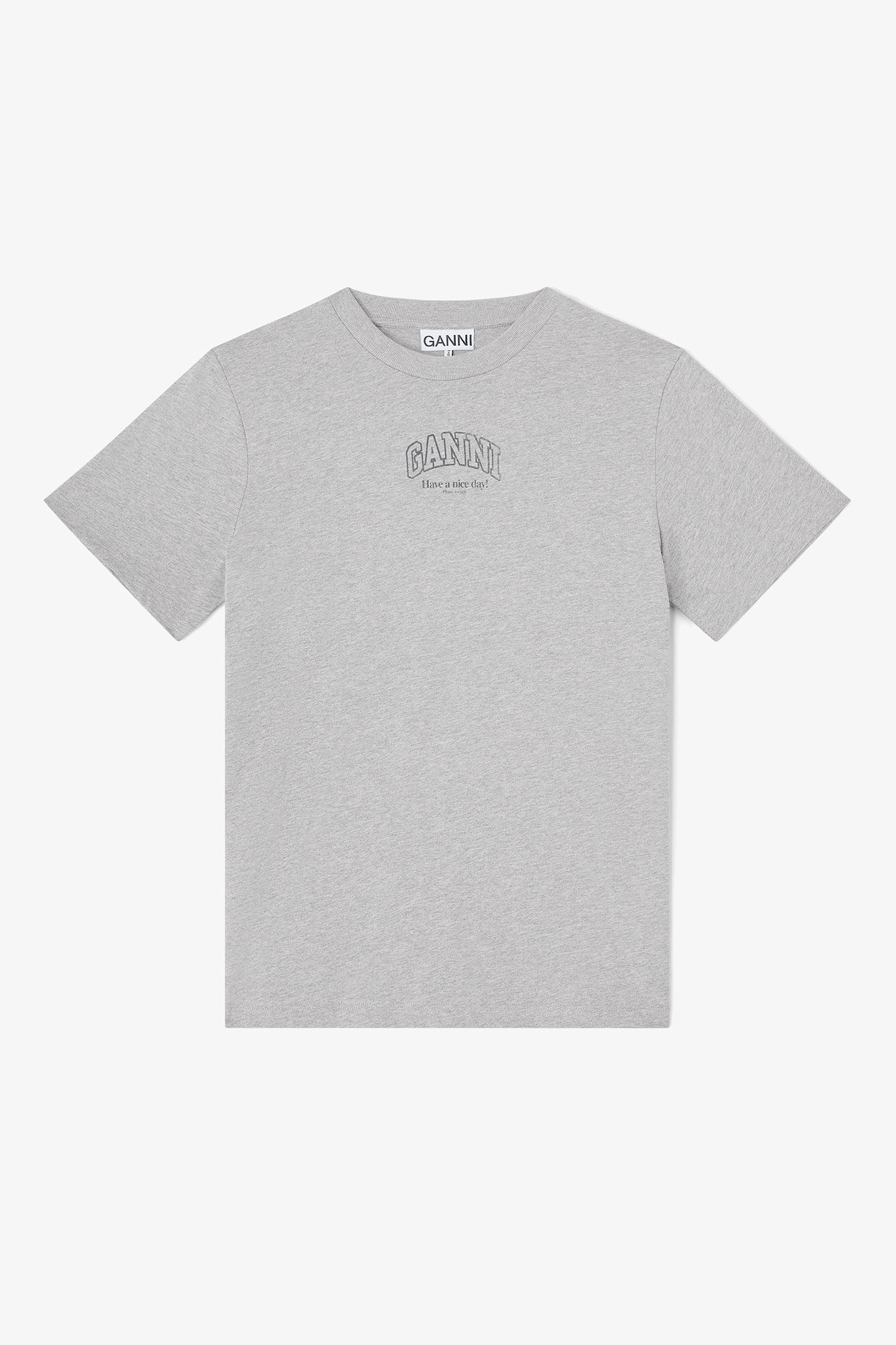 Essential Basic T-shirt, in colour Paloma - 1 - GANNI