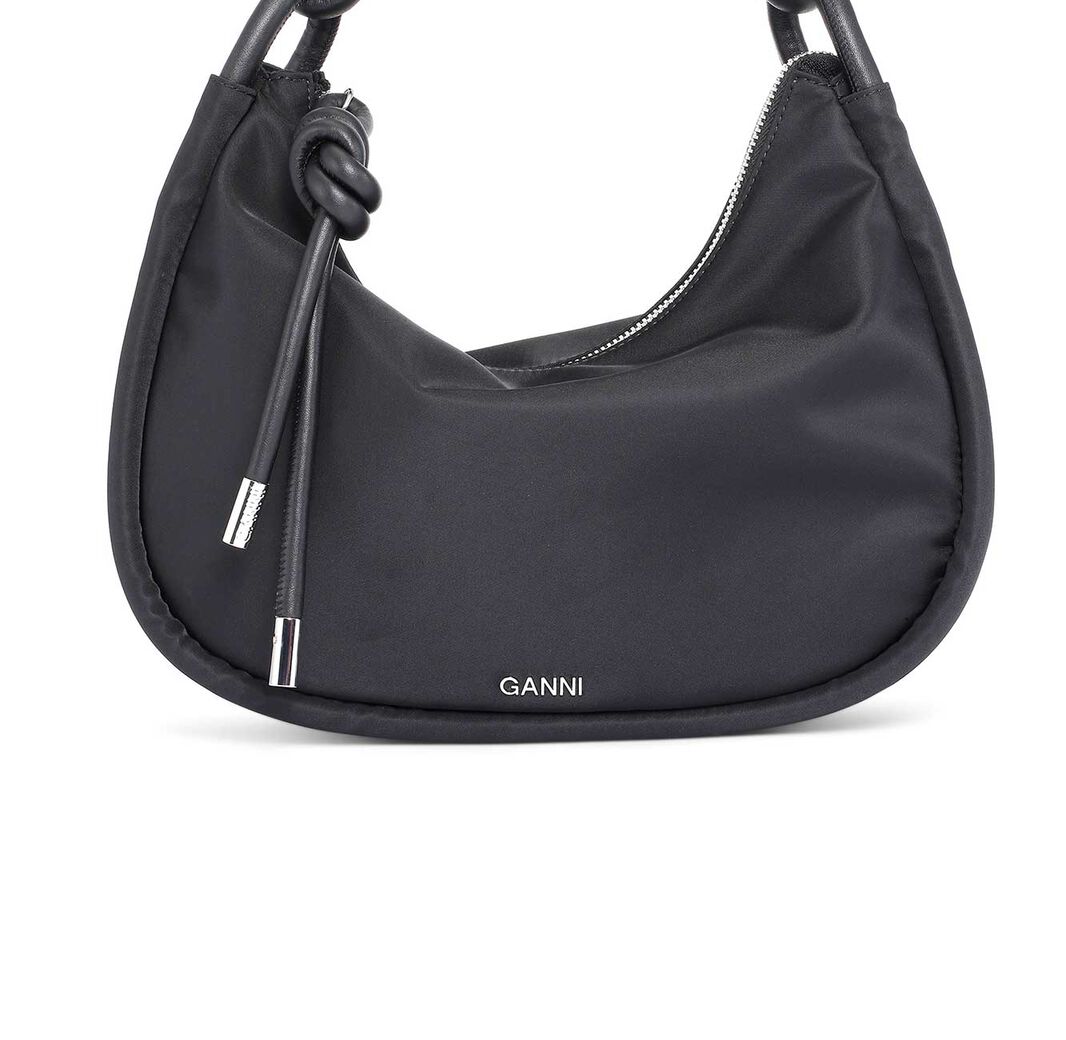 Medium Bag, Leather, in colour Black - 1 - GANNI