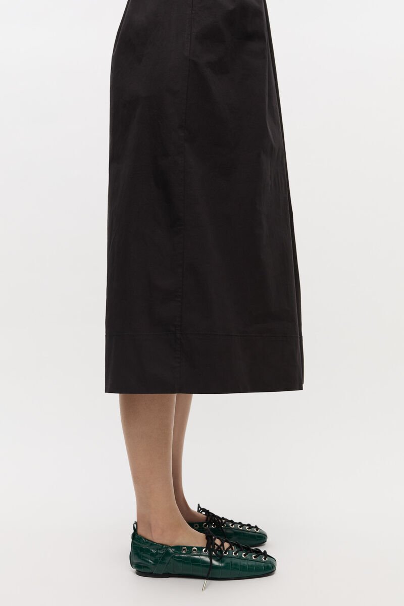 Ballerines &agrave; lacets vertes gaufr&eacute;es croco, Recycled Leather, in colour Pineneedle - 2 - GANNI