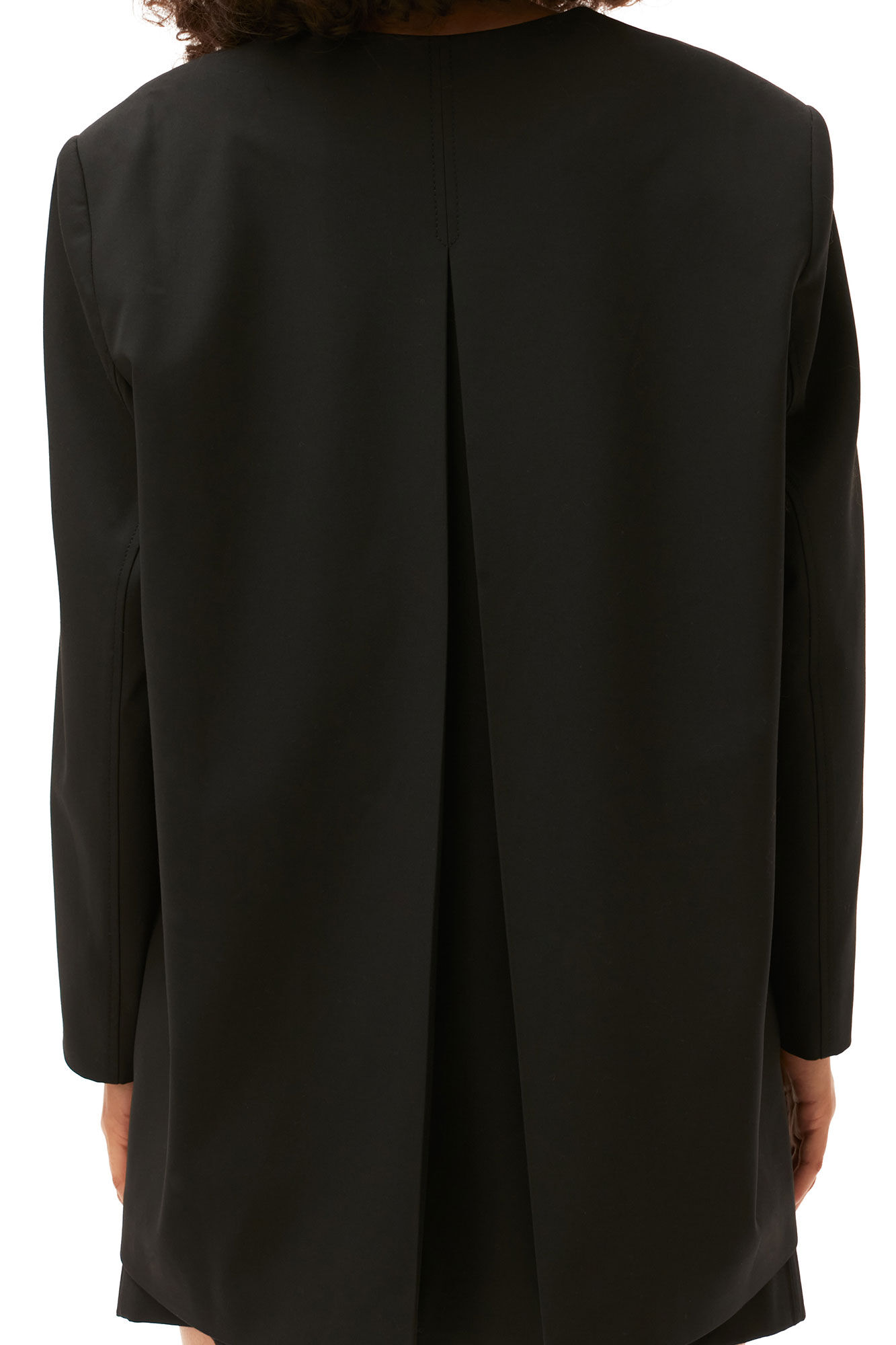 Oversized Drapey Melange Blazer, Elastane, in colour Black - 5 - GANNI