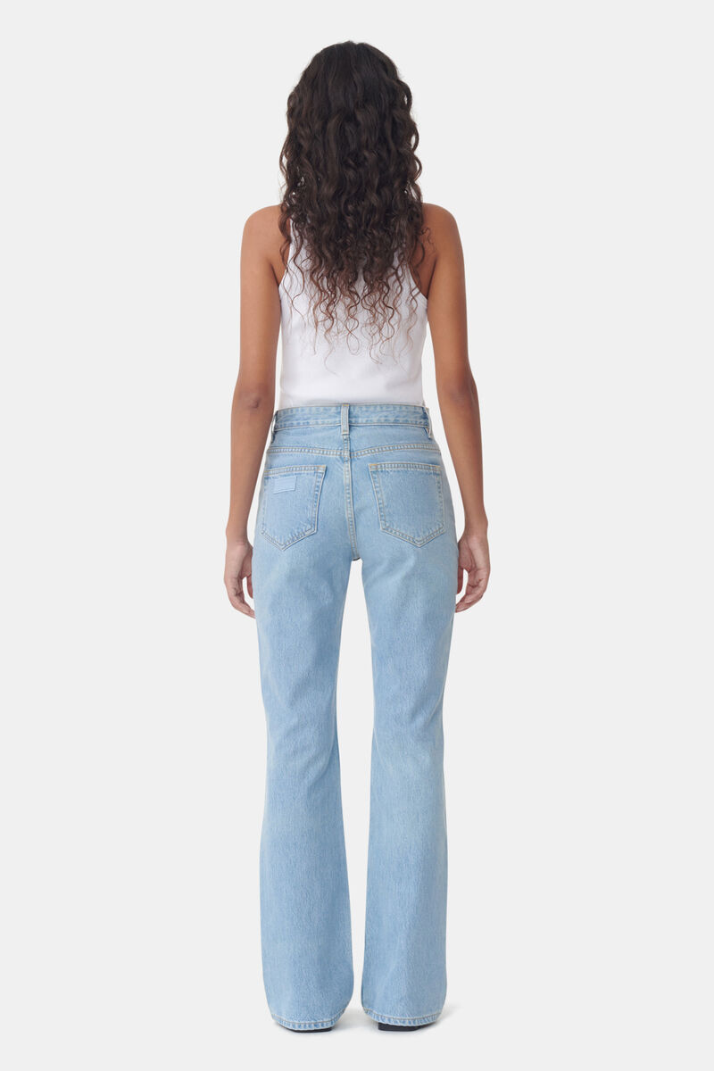 Rigid Denim Betzy, Cotton, in colour Light Blue Stone - 3 - GANNI