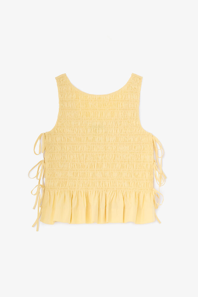 Top in Yellow Cotton, Italian Straw