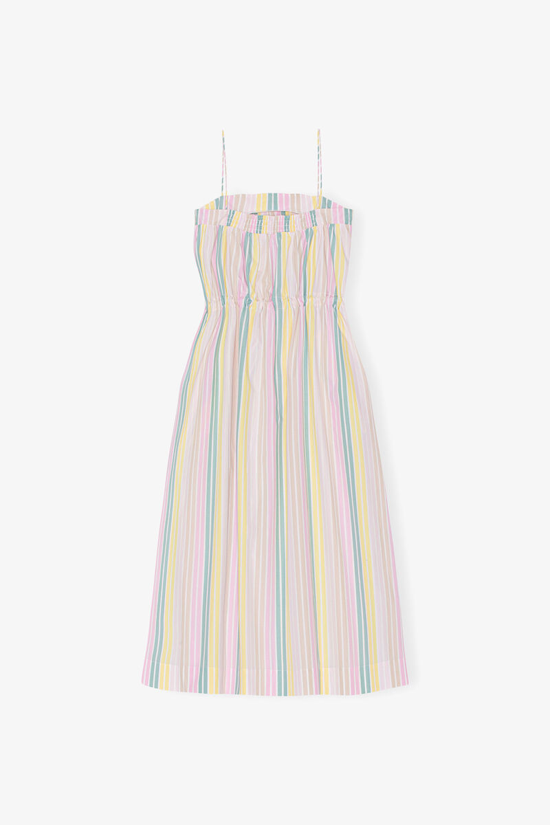 Stripe Cotton Maxi Strap Dress, Organic Cotton, in colour Multicolour - 4 - GANNI
