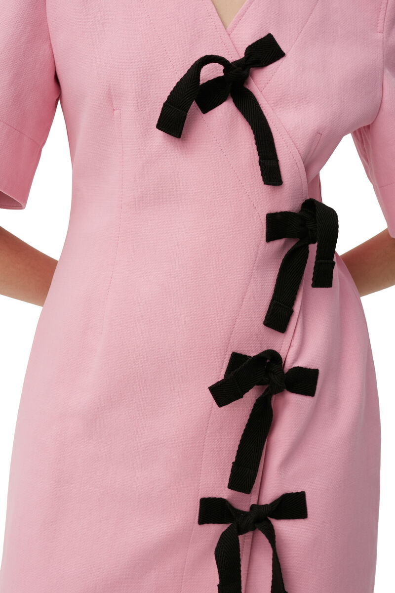 Asymmetric Mini Dress, Cotton, in colour Lilac Sachet - 4 - GANNI