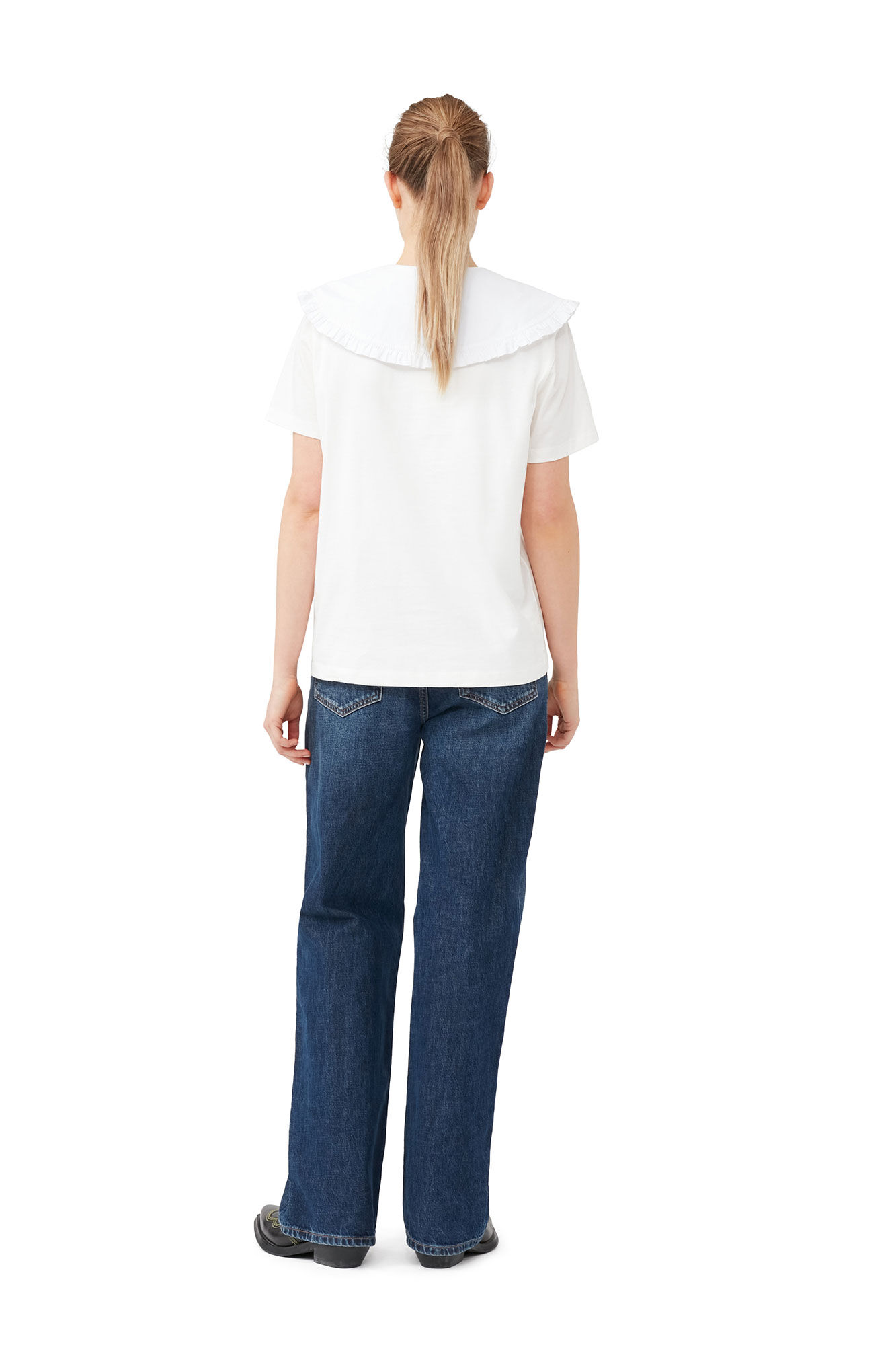 Strawberry Relaxed T-shirt, Cotton, in colour Egret - 2 - GANNI