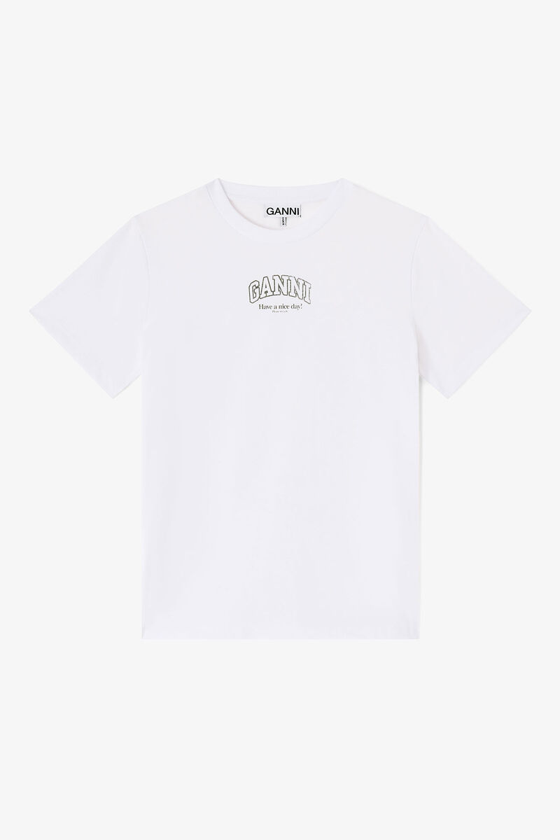 Essential Basic T-shirt, in colour Bright White - 1 - GANNI