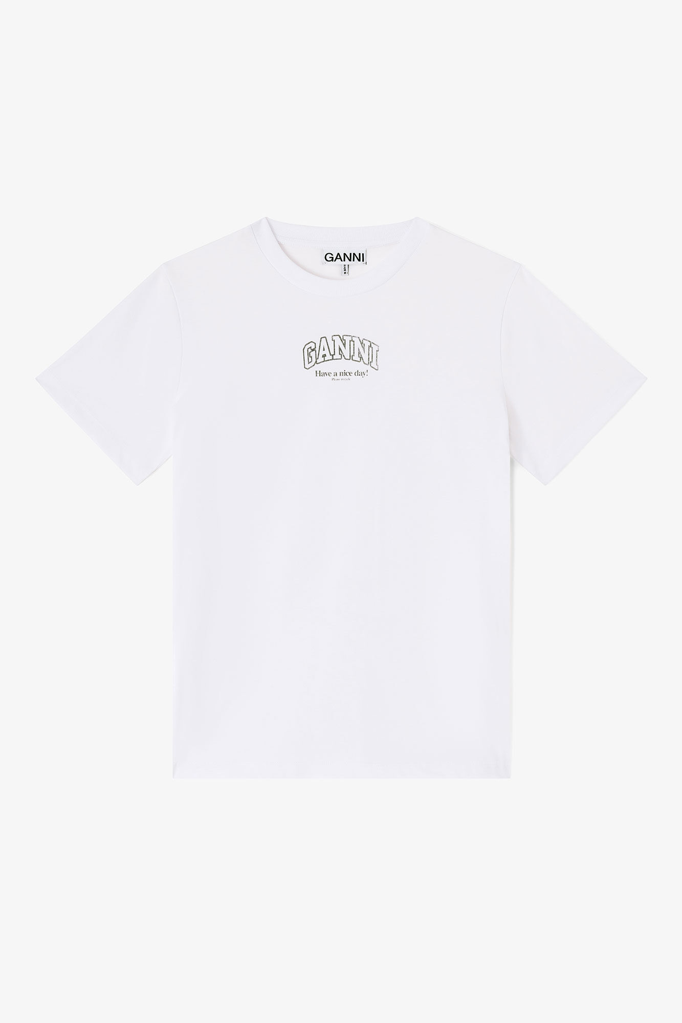 Essential Basic T-shirt, in colour Bright White - 1 - GANNI