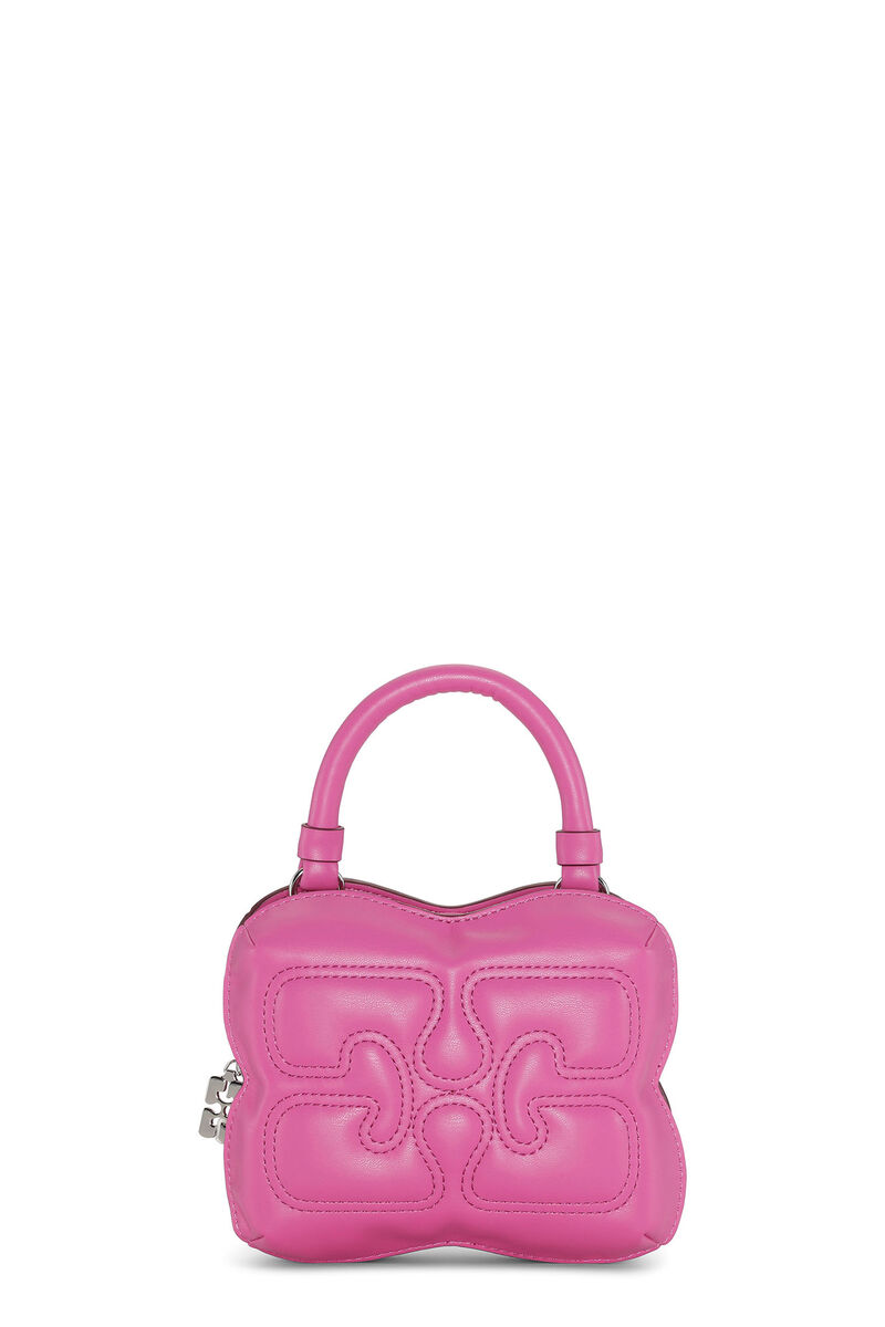 Small Pink Butterfly Crossbody Bag, Polyester, in colour Shocking Pink - 1 - GANNI