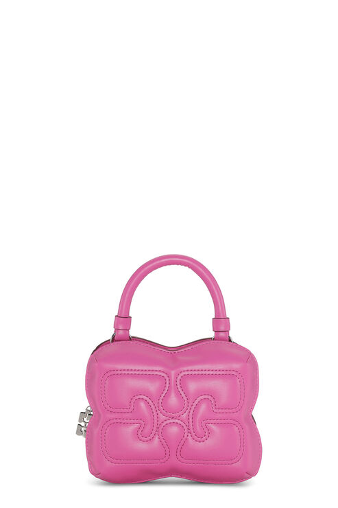 Shop Ganni Pink Small Butterfly Crossbody Bag