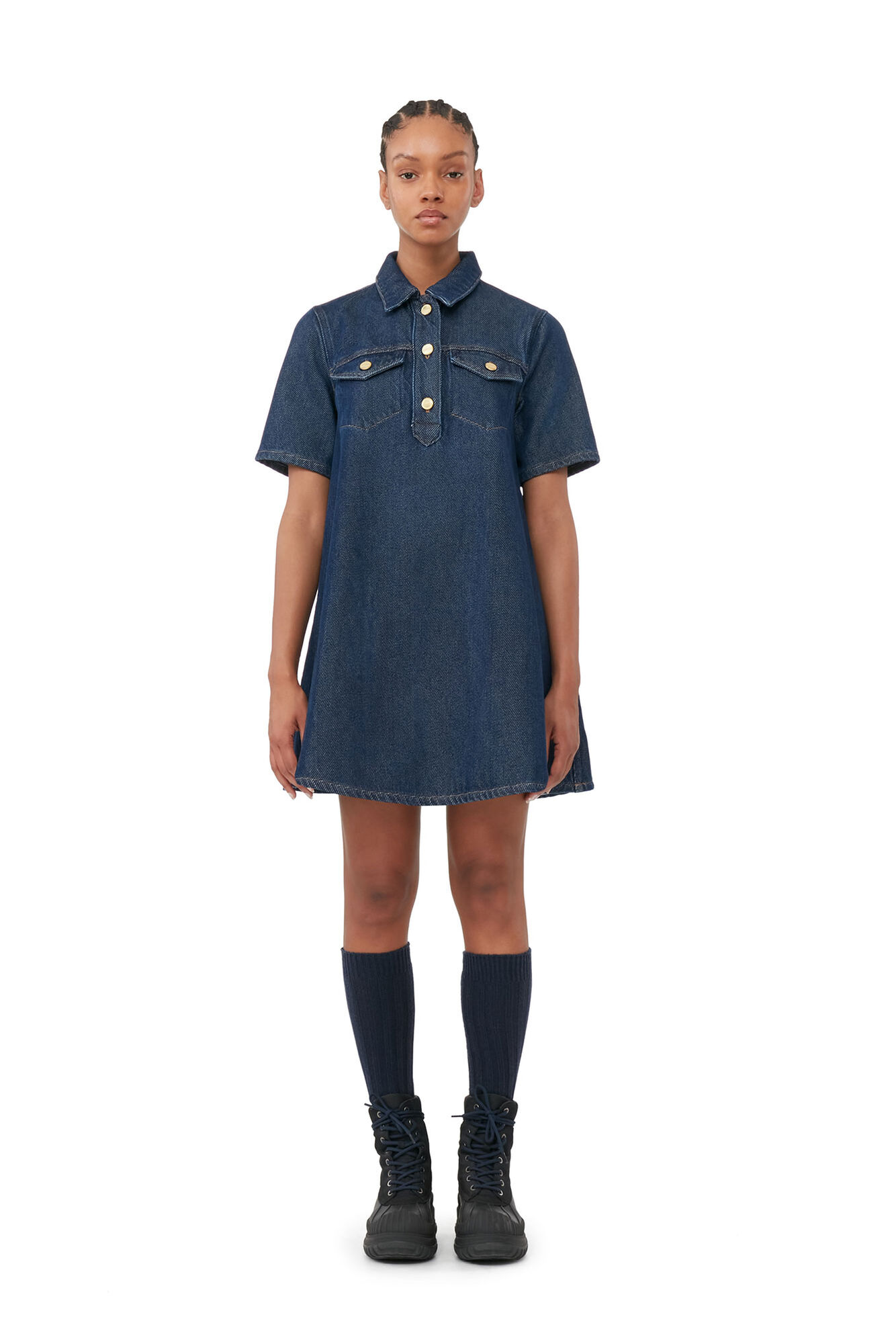 Ganni Heavy Denim Mini Dress