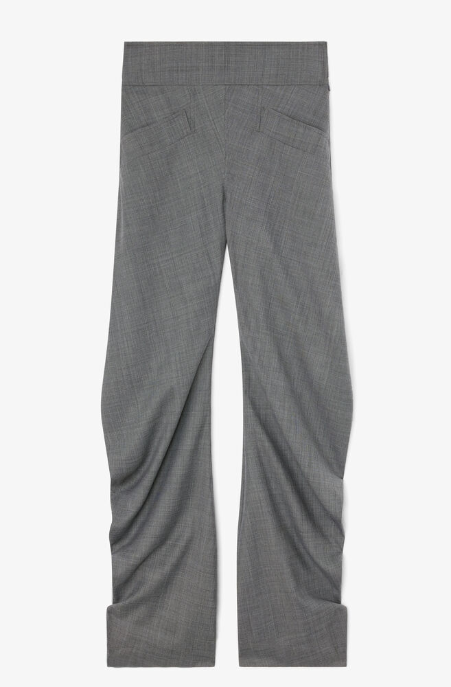 Trousers in Grey Wool Melange, Phantom