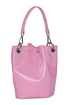 Diamond Bucket Bag, Leather, in colour Cyclamen - 2 - GANNI