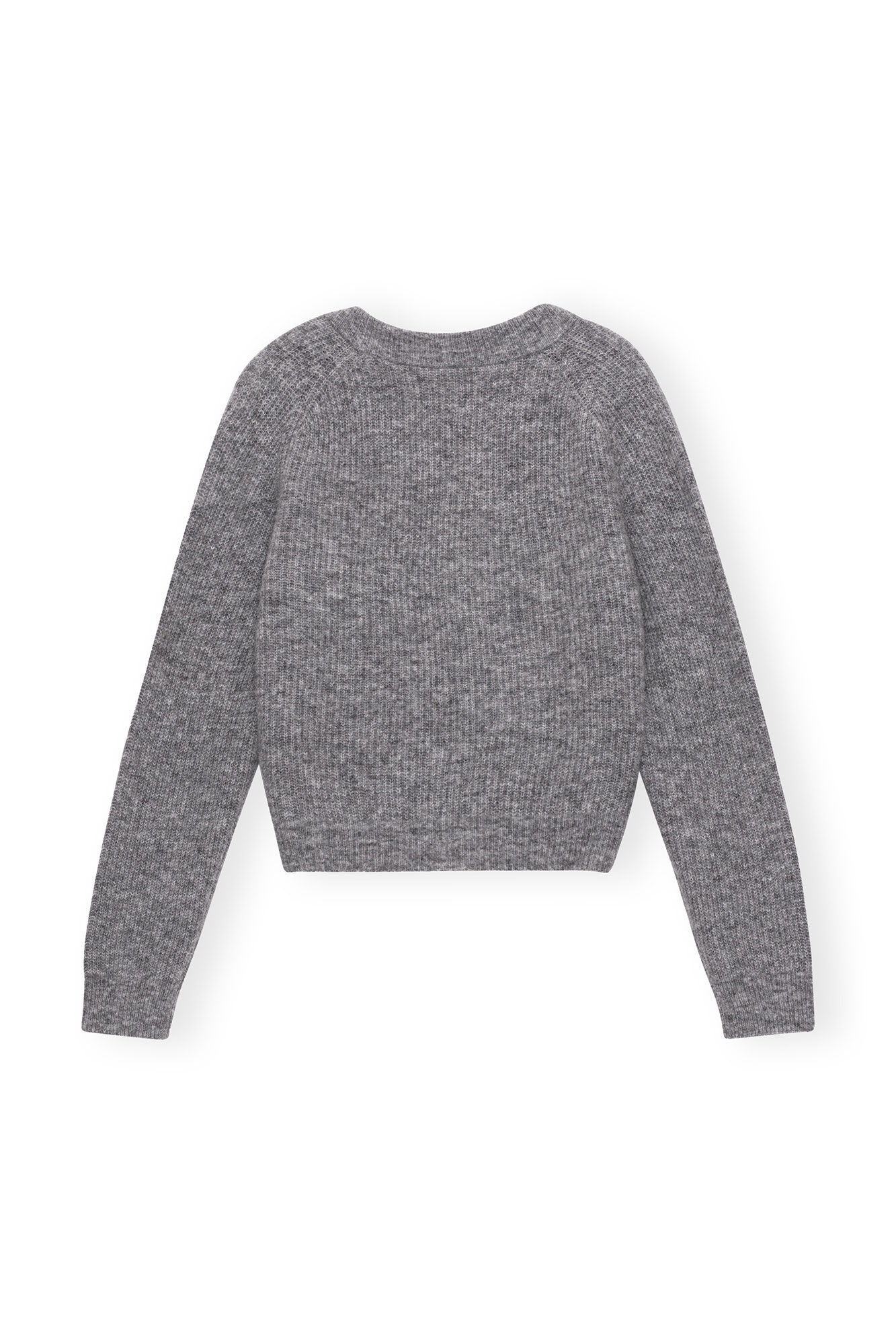 Paloma Melange Grey Soft Wool Cardigan | GANNI US