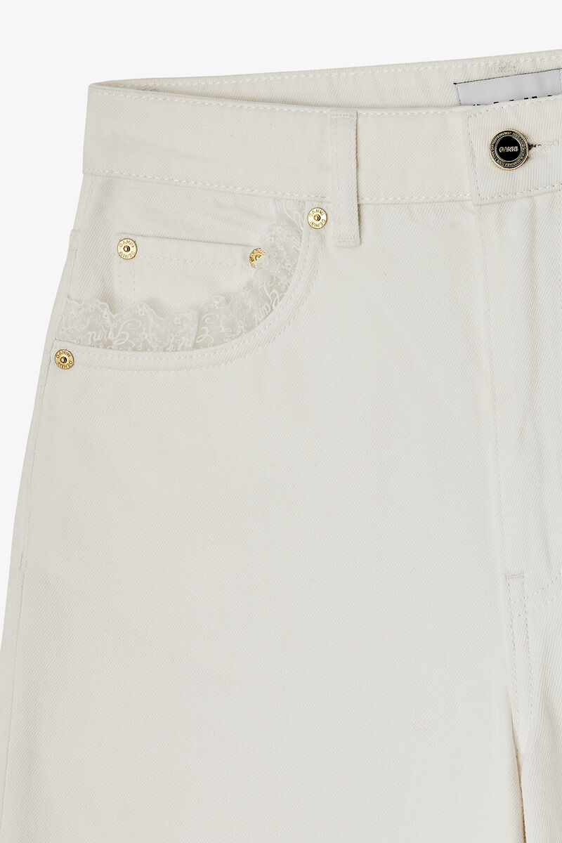 Gerade geschnittene Lari-Jeans aus wei&szlig;em Denim, Organic Cotton, in colour Bright White - 2 - GANNI