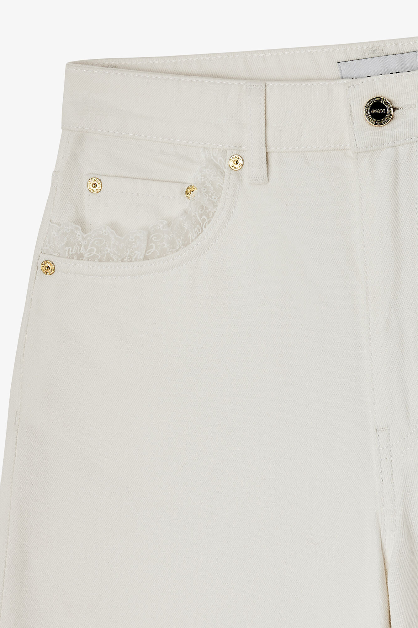 Gerade geschnittene Lari-Jeans aus wei&szlig;em Denim, Organic Cotton, in colour Bright White - 2 - GANNI