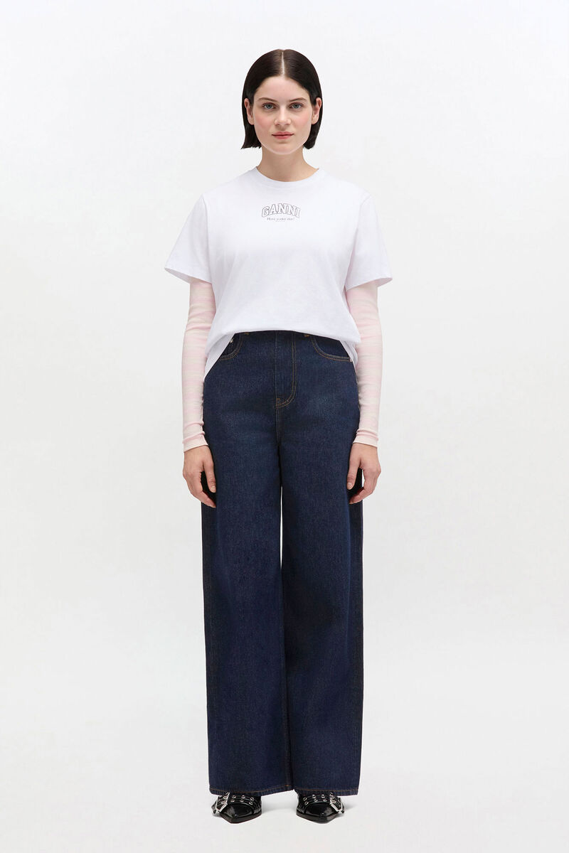 Dark Rinse Izey Jeans, Organic Cotton, in colour Rinse - 2 - GANNI