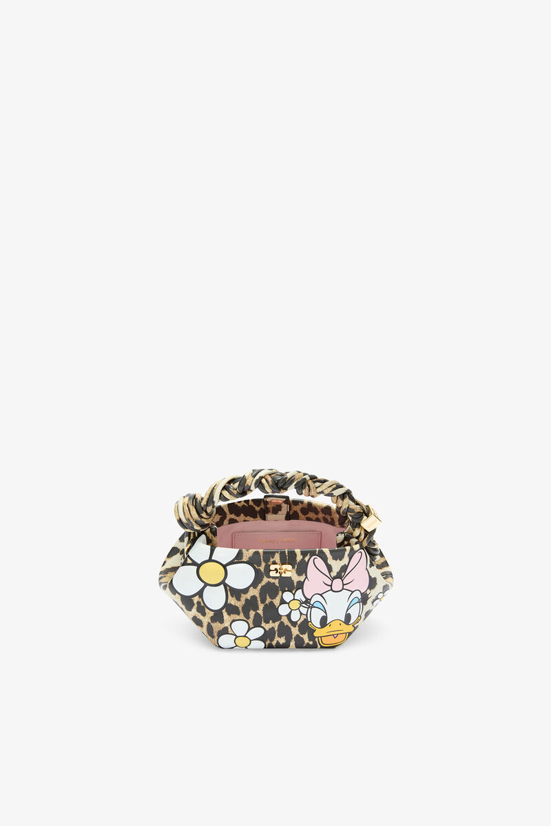 Daisy Duck Leopard Mini Bou Bag, Recycled Polyester, in colour Almond Milk - 3 - GANNI