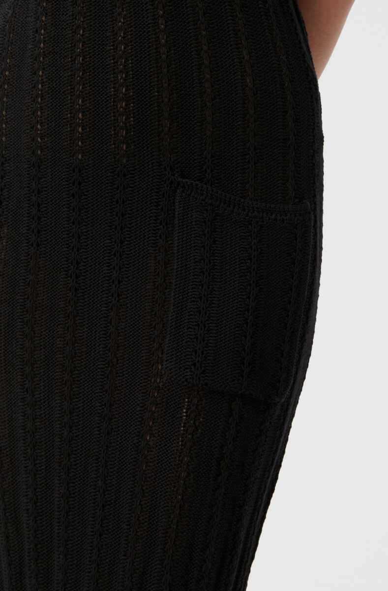 Knit Halter Midi Dress, Polyamide, in colour Black - 4 - GANNI