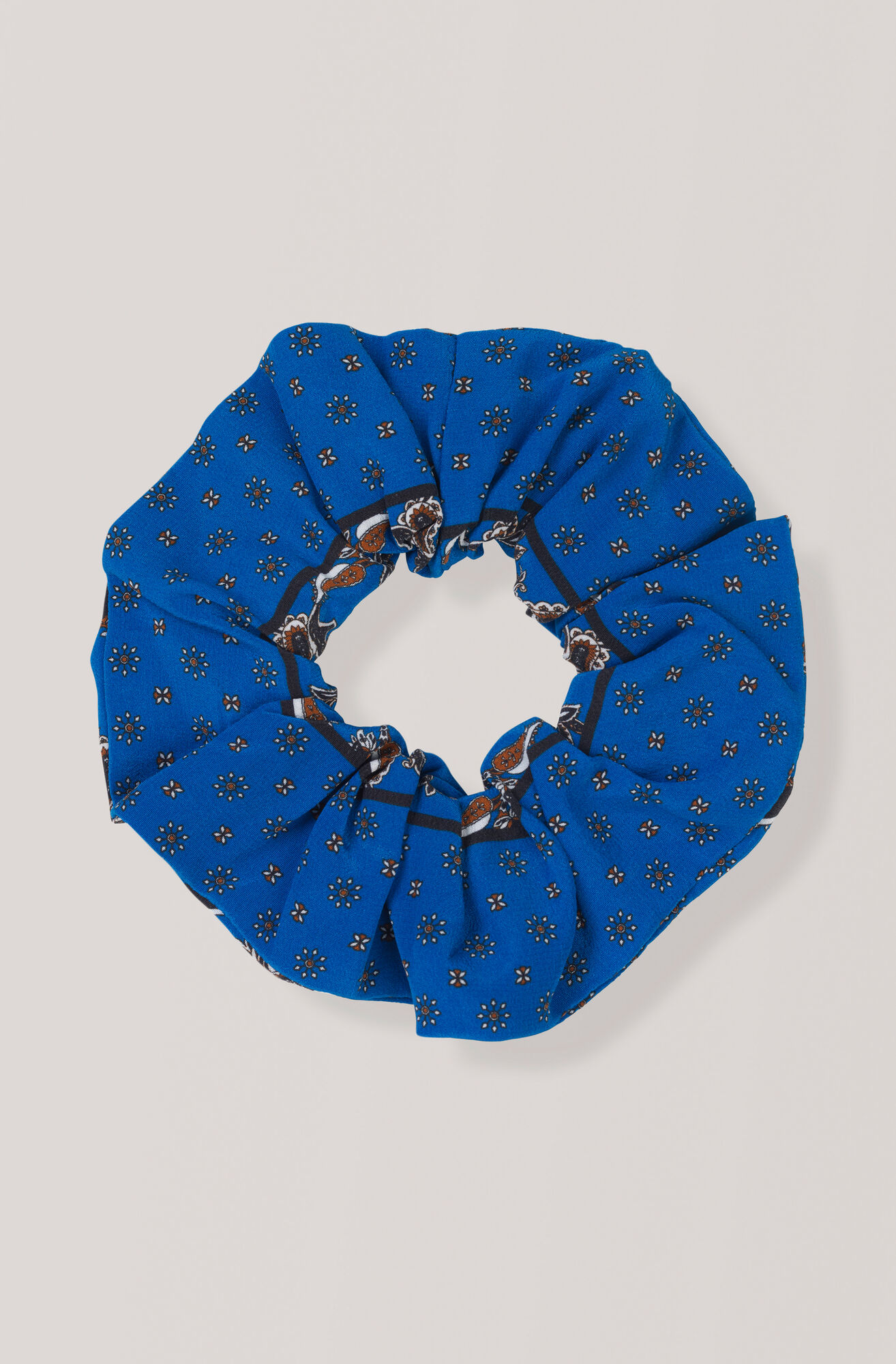Sandwashed Silk Scrunchie, Lapis Blue Sandwashed Silk Scrunchie, Lapis Blue, hi-res