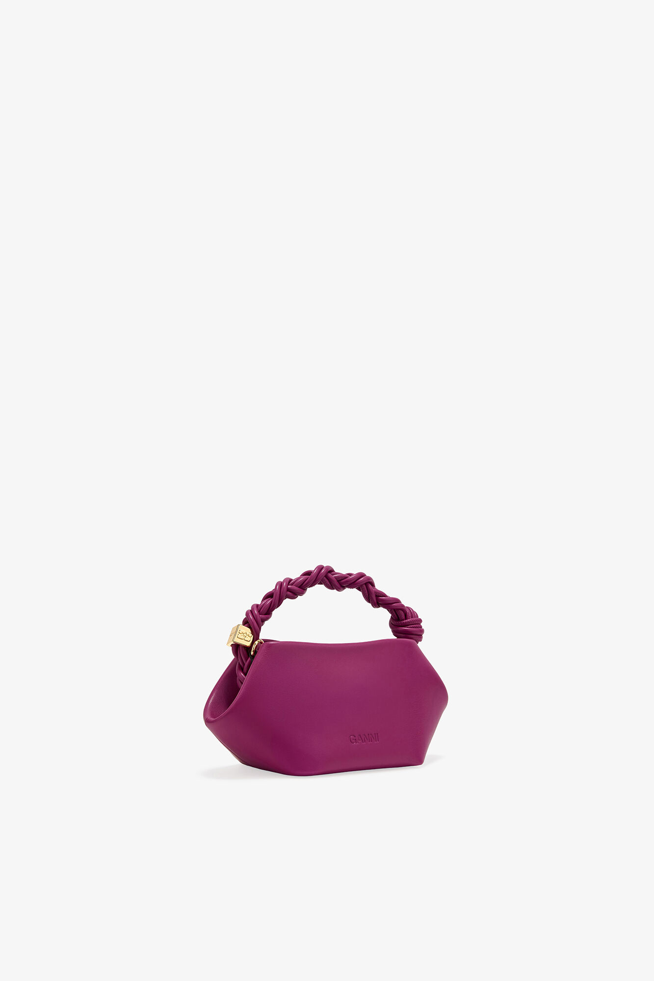 Purple Mini Bou Bag, Recycled Leather, in colour Boysenberry - 2 - GANNI