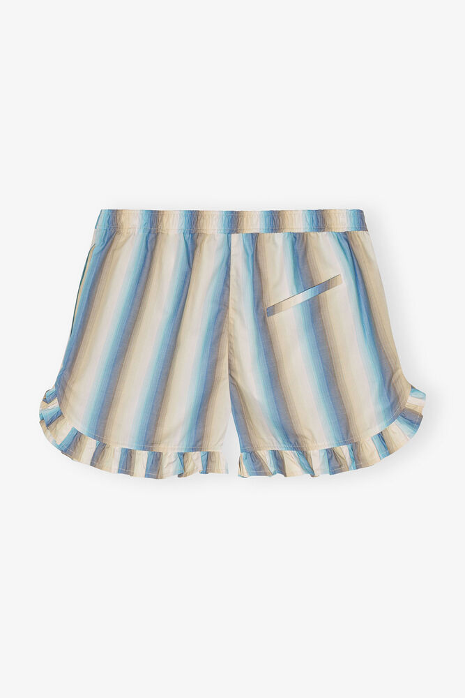 Ombre Stripe Ruffle Shorts, Multicolour