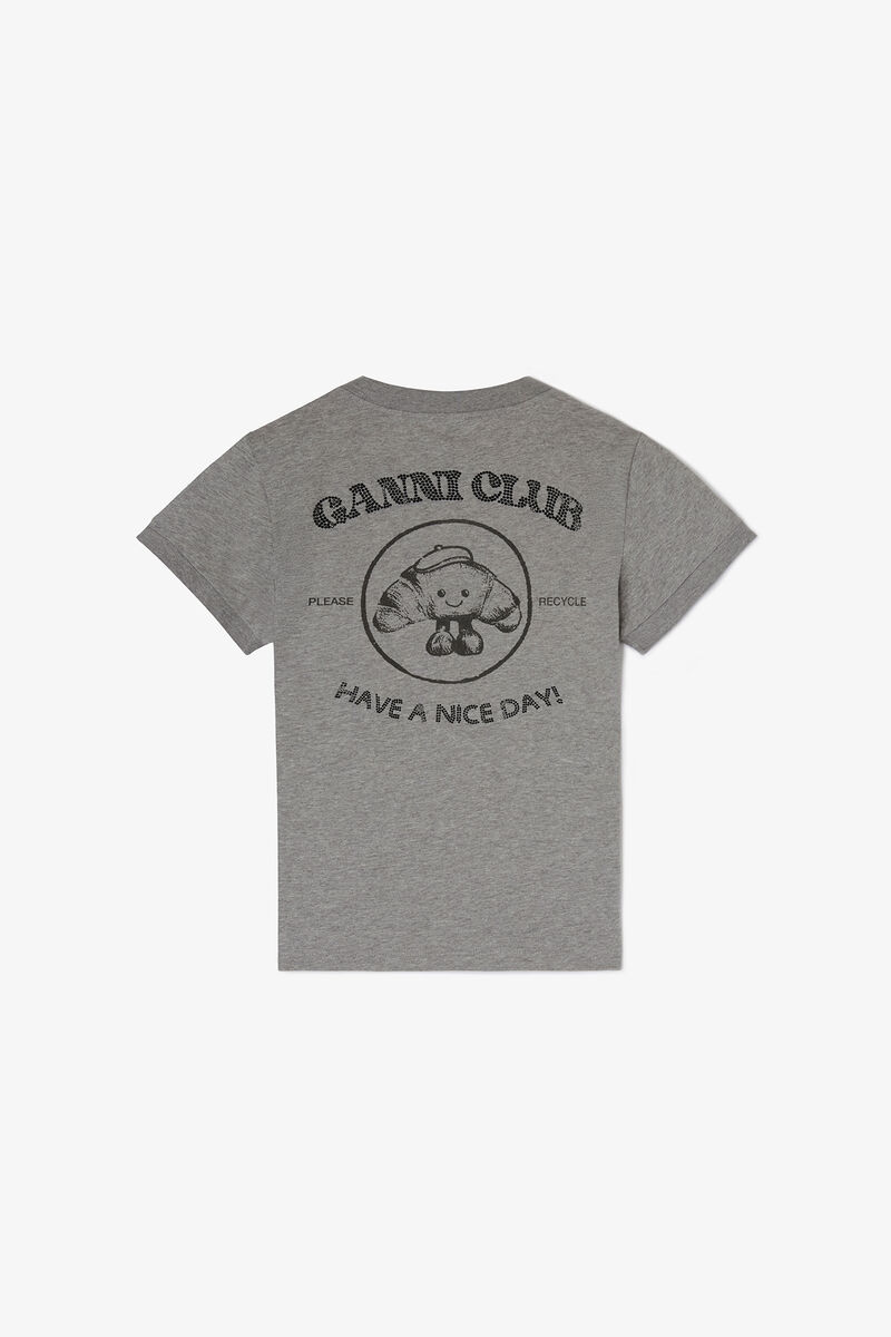 Grey Paris GANNI Club Baby Fit T-shirt, Organic Cotton, in colour Paloma - 2 - GANNI