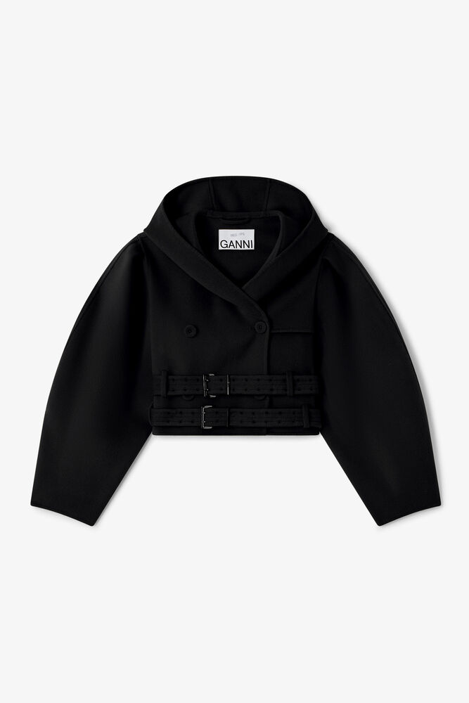 Jacket in Double-Faced Wool, Black