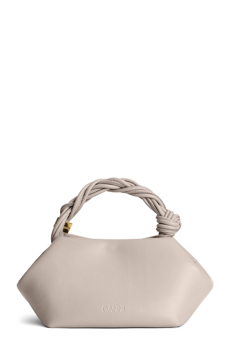 Light Grey Small GANNI Bou Bag, Polyester, in colour Oyster Gray - 2 - GANNI