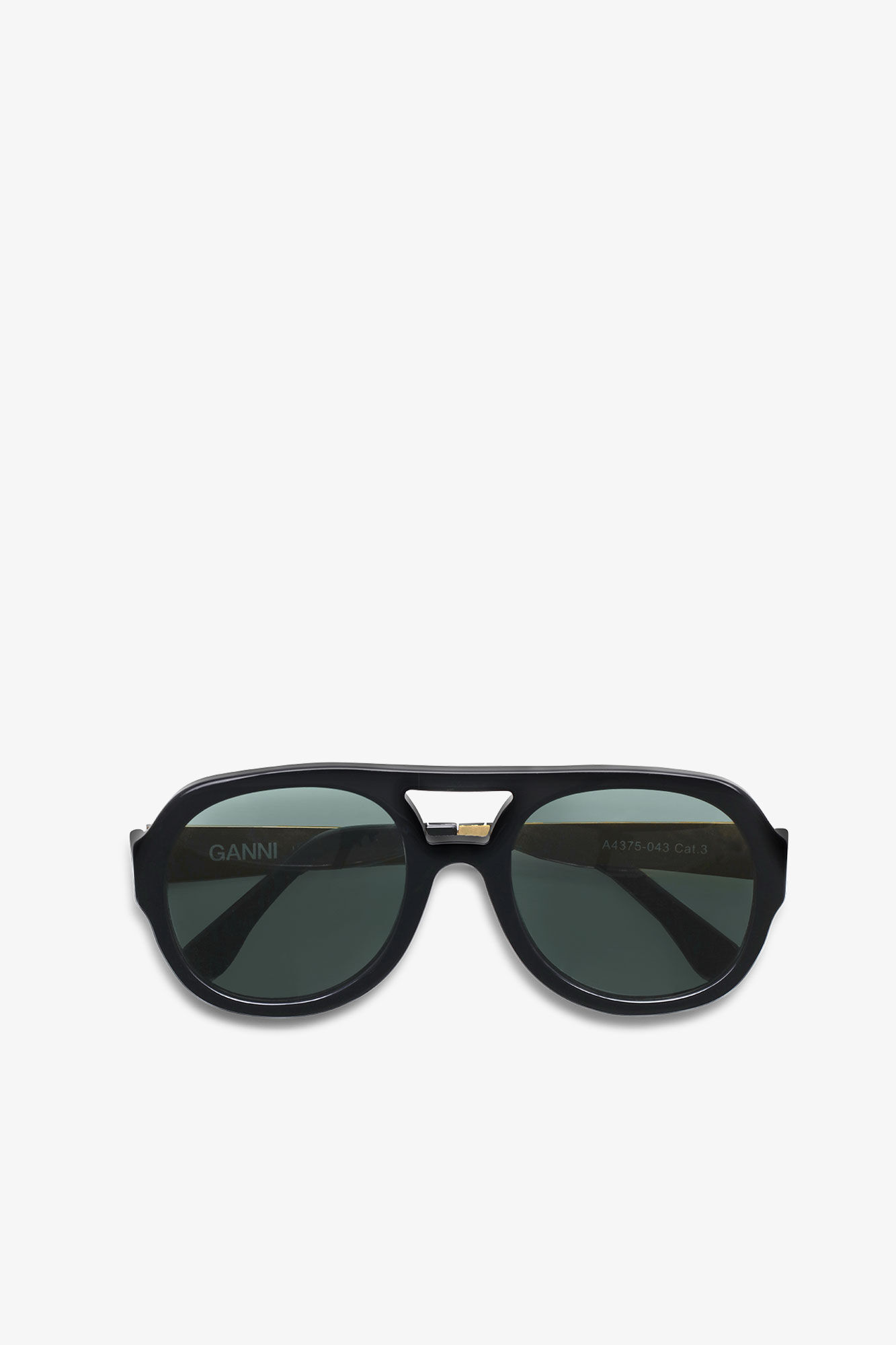 Black Chunky Aviator solglasögon, Acetate, in colour Black - 1 - GANNI