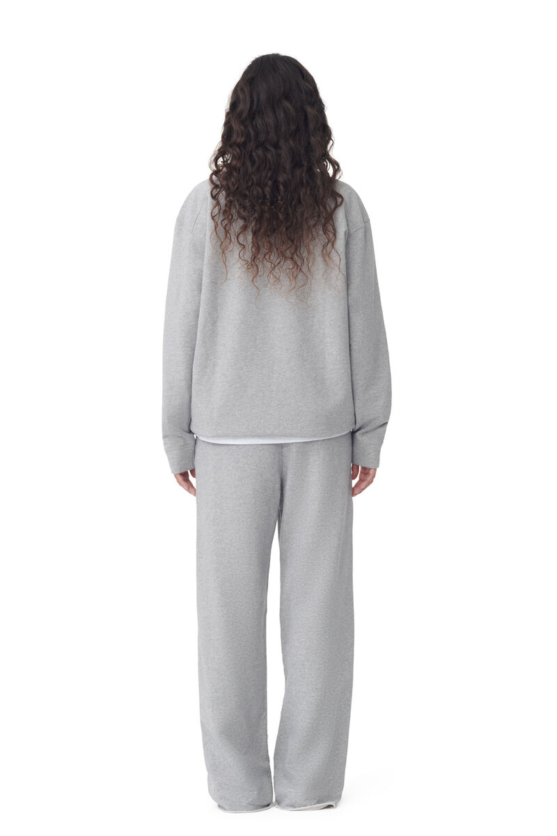 Graues Isoli-Drop-Shoulder-Sweatshirt, Cotton, in colour Paloma Melange - 4 - GANNI