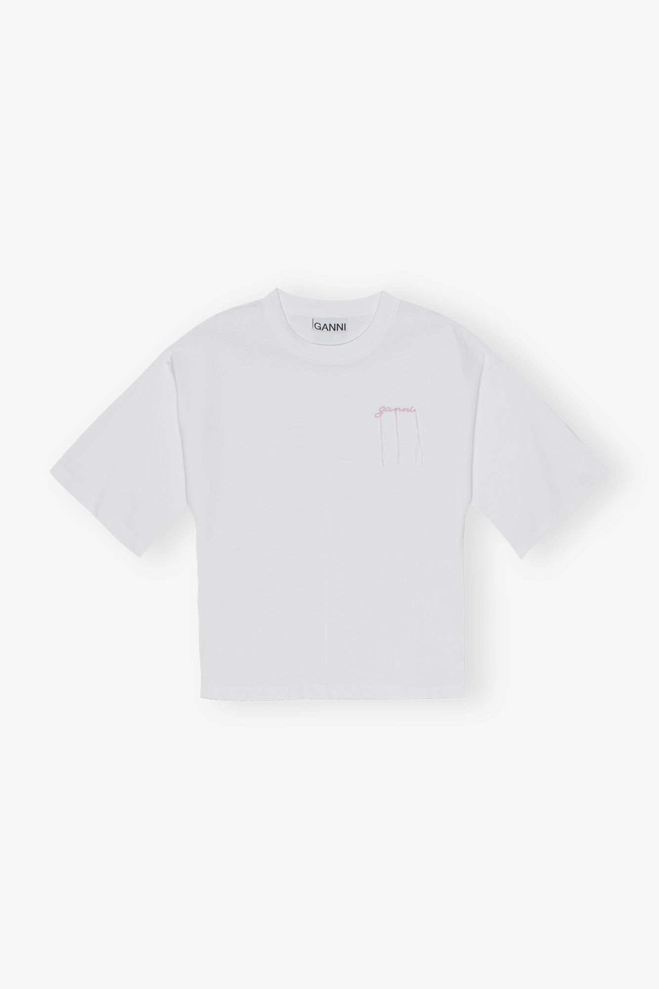 White Heavy Cotton T-shirt, Cotton, in colour Bright White - 1 - GANNI